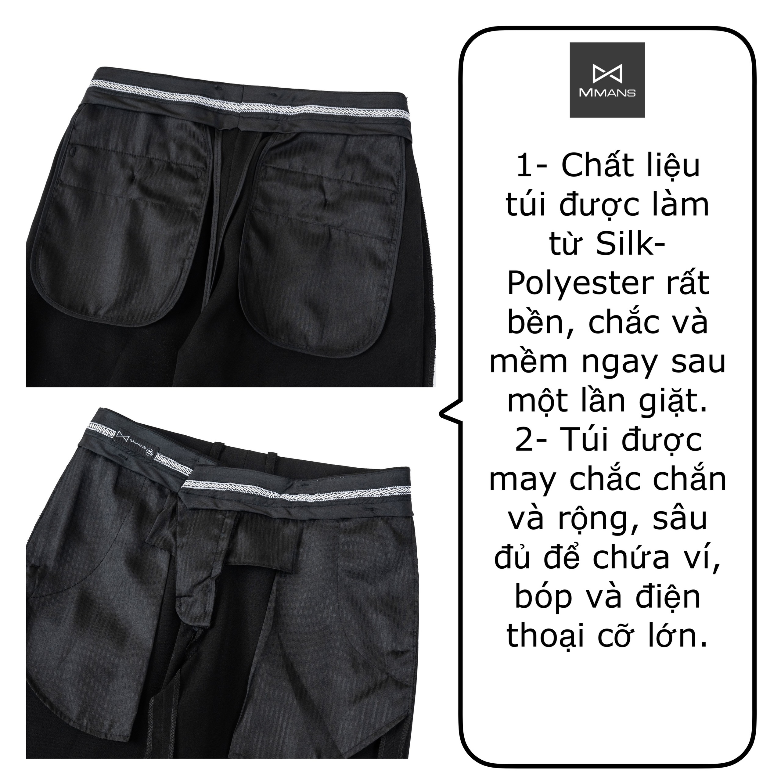 Form dáng ống côn quần âu MMANS