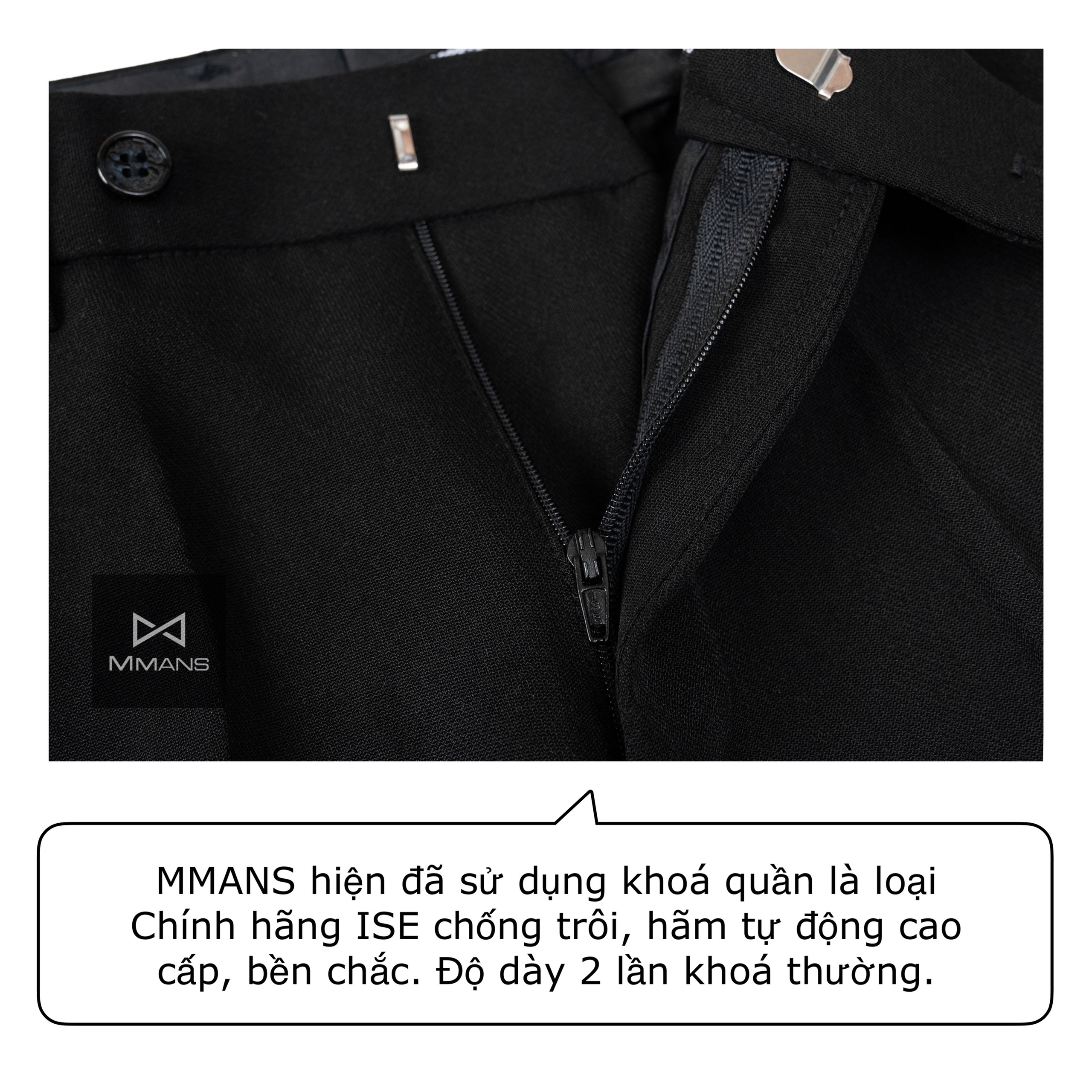 Mô tả Quần âu nam MMANS chất vải tuyết mưa ống côn co giãn dáng ôm body - 5