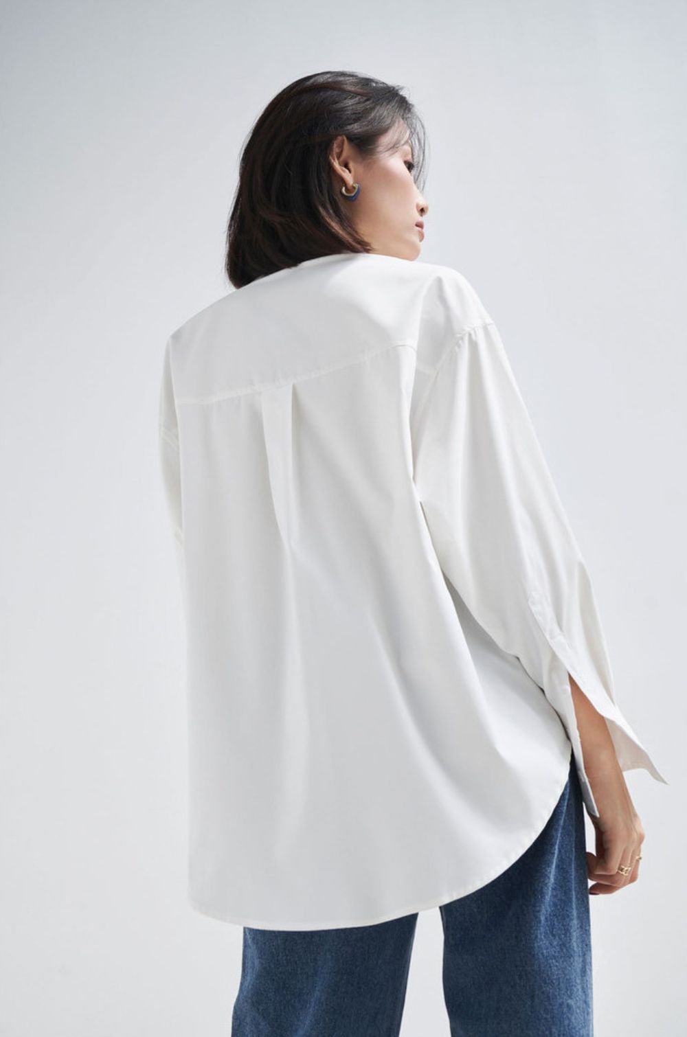 Áo sơ mi trắng nữ GILLEE dáng oversized
