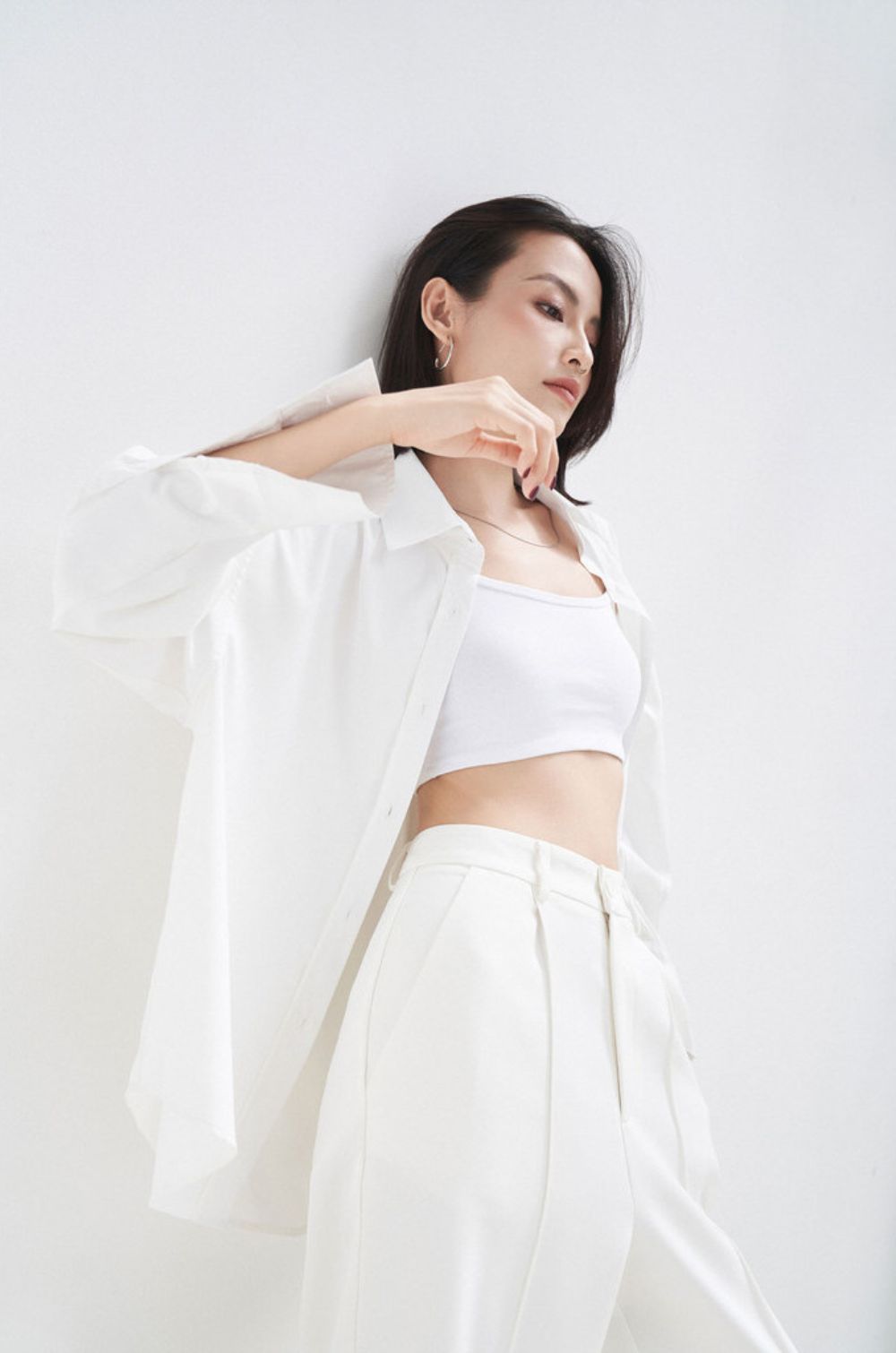 Áo sơ mi trắng nữ GILLEE dáng oversized