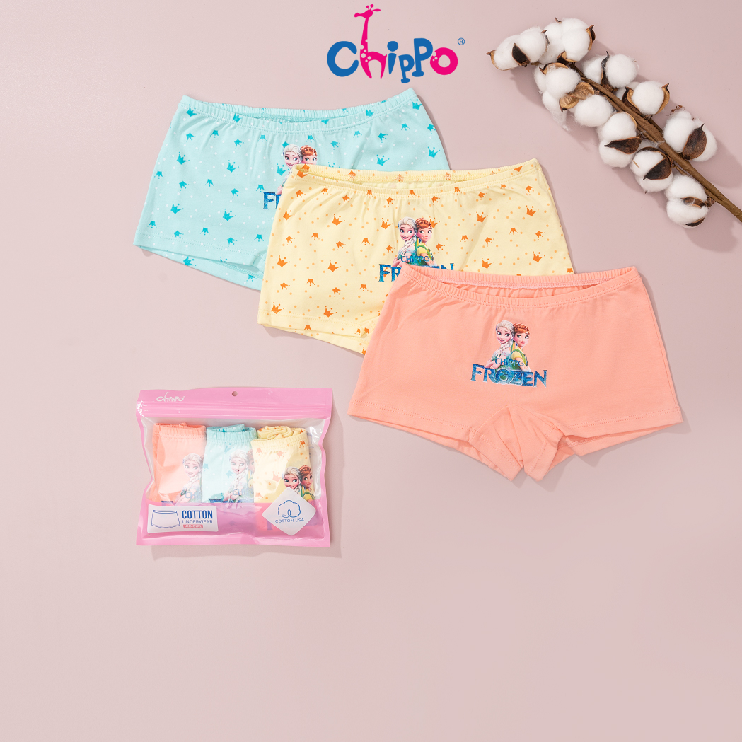 Mô tả Set 3 quần chip bé gái Chippo 100% cotton Quần lot bé gái từ 10 đến 42kg - 1
