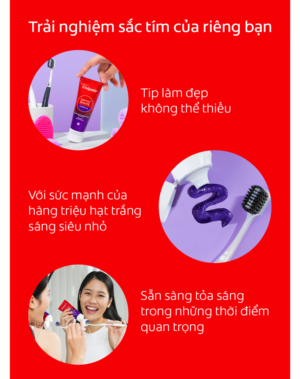 Bộ 4 Kem Đánh Răng Colgate Trắng Răng Optic White Purple 100g Công Nghệ 