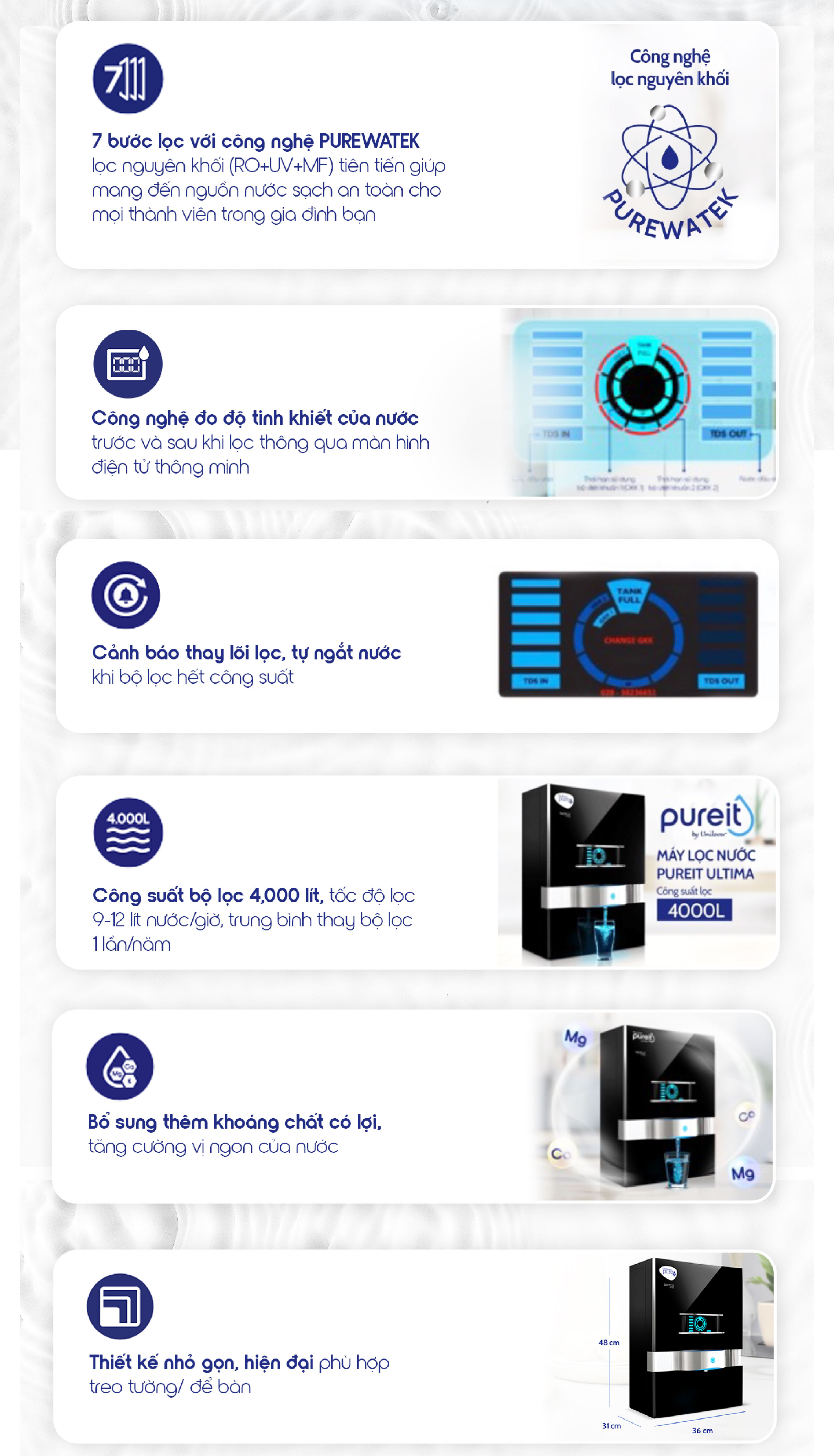 Máy lọc nước Pureit Ultima Đen để bàn