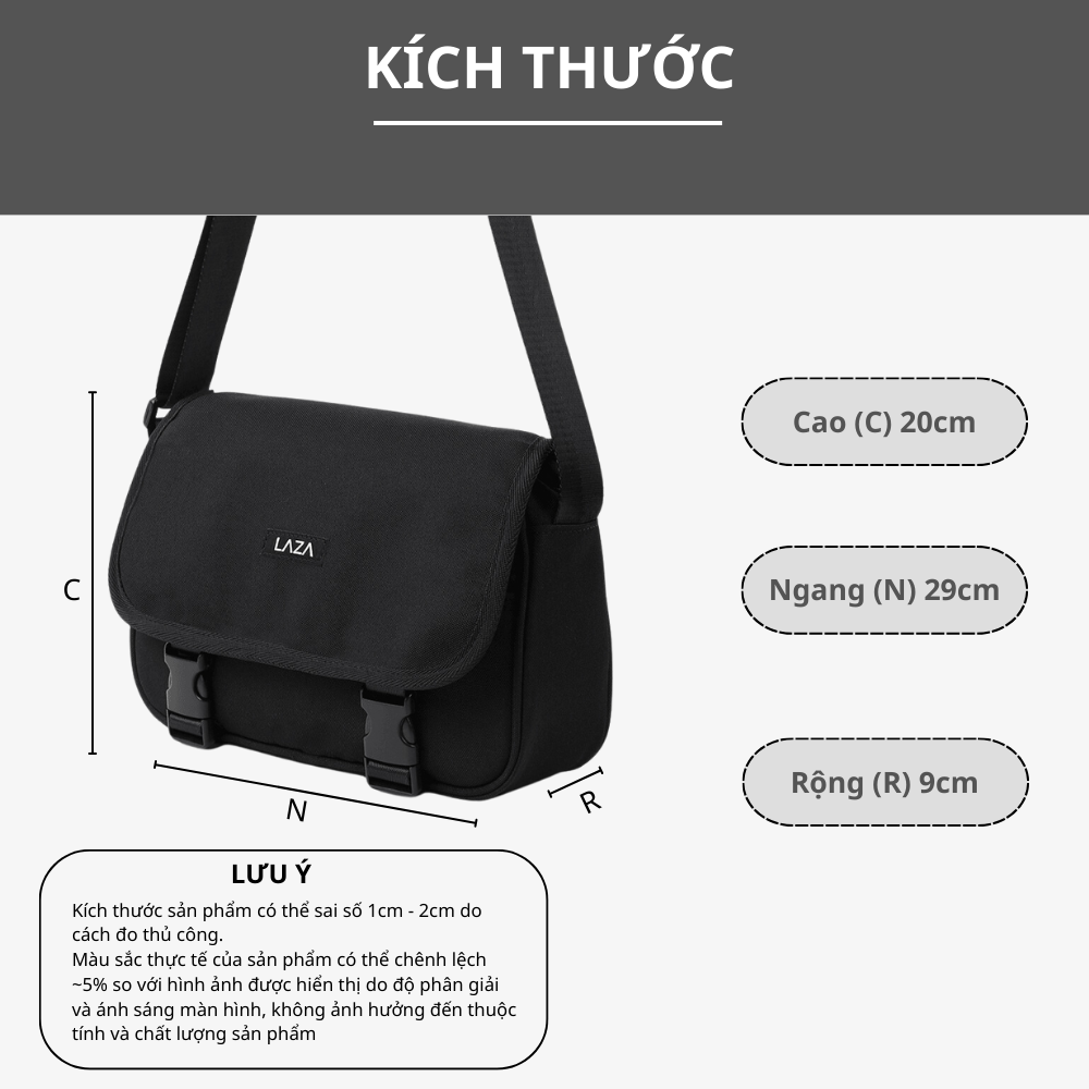 Mô tả Túi đeo chéo nam LAZA Callis Bag 597 - Chất liệu canvas trượt nước - Hàng thiết kế cao cấp - 2