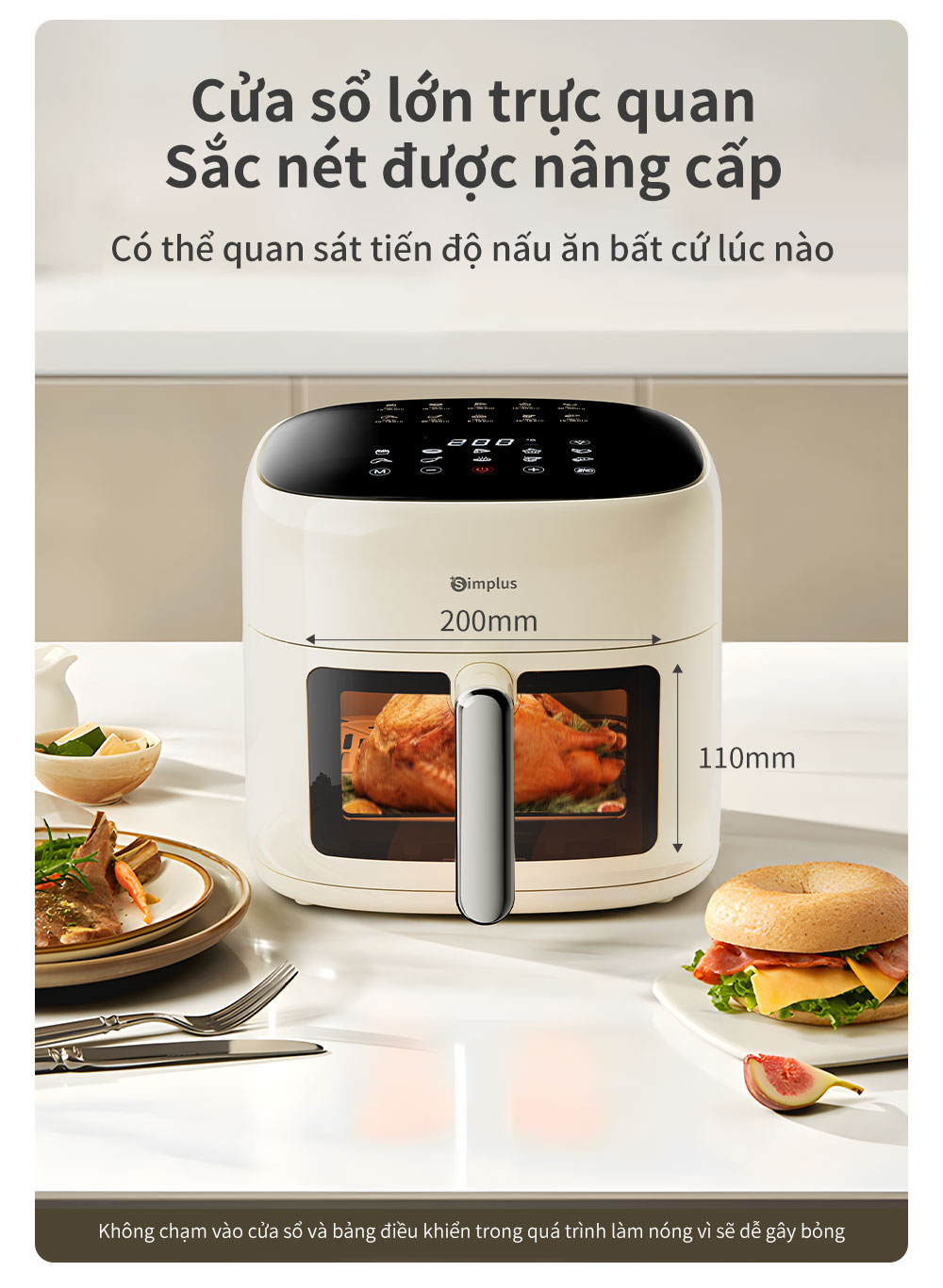 Inssa × Simplus Nồi Chiên Không Dầu Dung Tích Lớn 6.5L Công Suất Cao ...