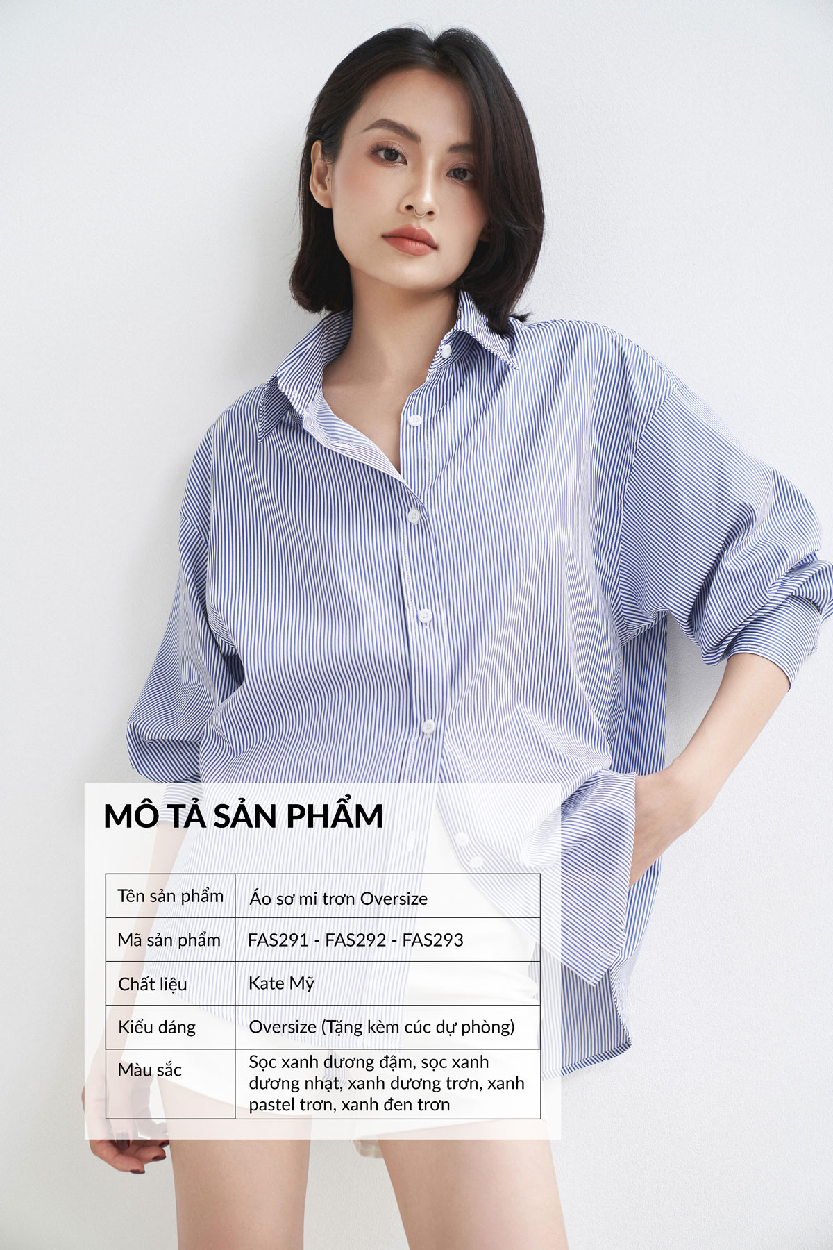 Áo sơ mi nữ GILLEE dáng oversized