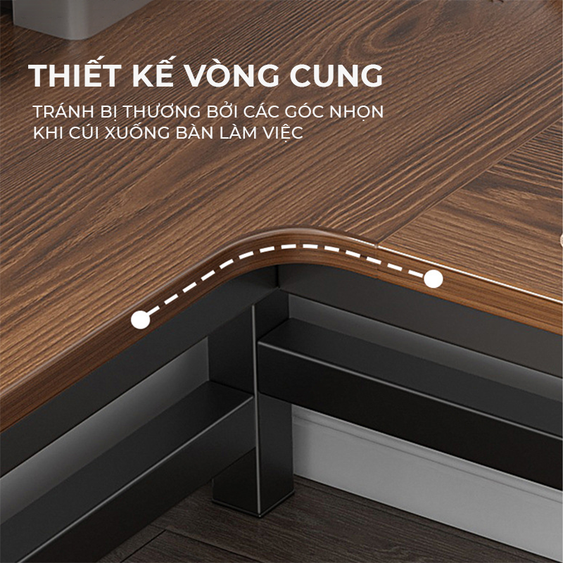Mô tả Bàn làm việc bàn gaming chữ L mặt bàn dày 25mm khung thép chống ghỉ phủ sơn tĩnh điện thương hiệu IGA - Gm126 - 6