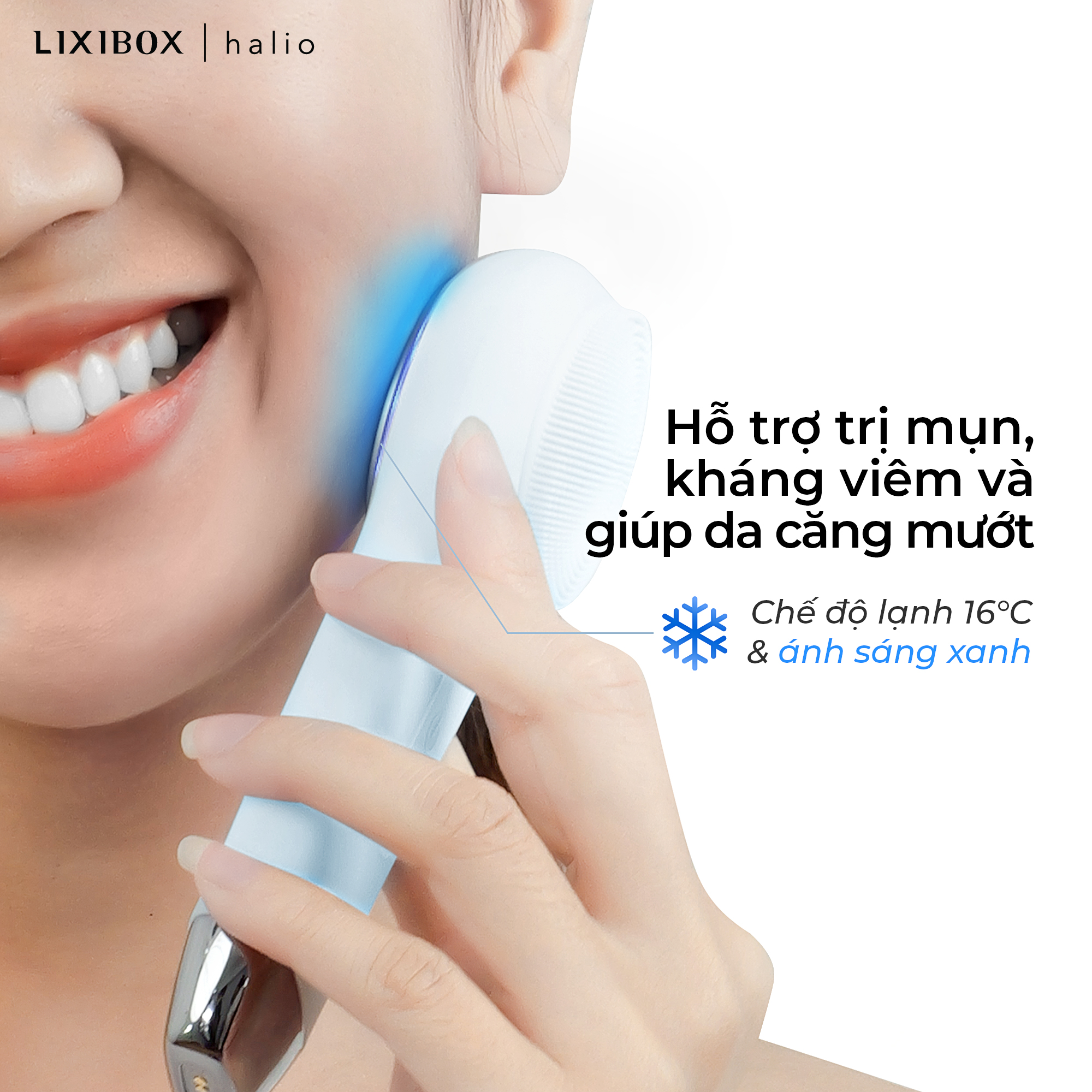 Mô tả [SPLIVE] Máy Rửa Mặt Massage Tích Hợp Liệu Pháp Ánh Sáng và Nhiệt Halio Multi-task Cleansing & Massaging Device - 3