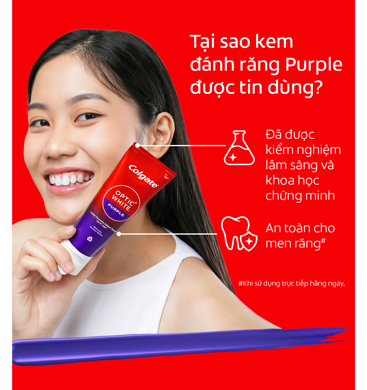 Kem Đánh Răng Colgate Trắng Răng Optic White Purple 100g Công Nghệ Sắc 