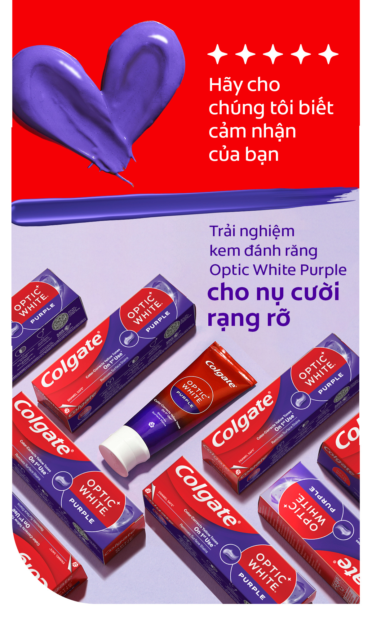 Kem Đánh Răng Colgate Trắng Răng Optic White Purple 100g Công Nghệ Sắc 