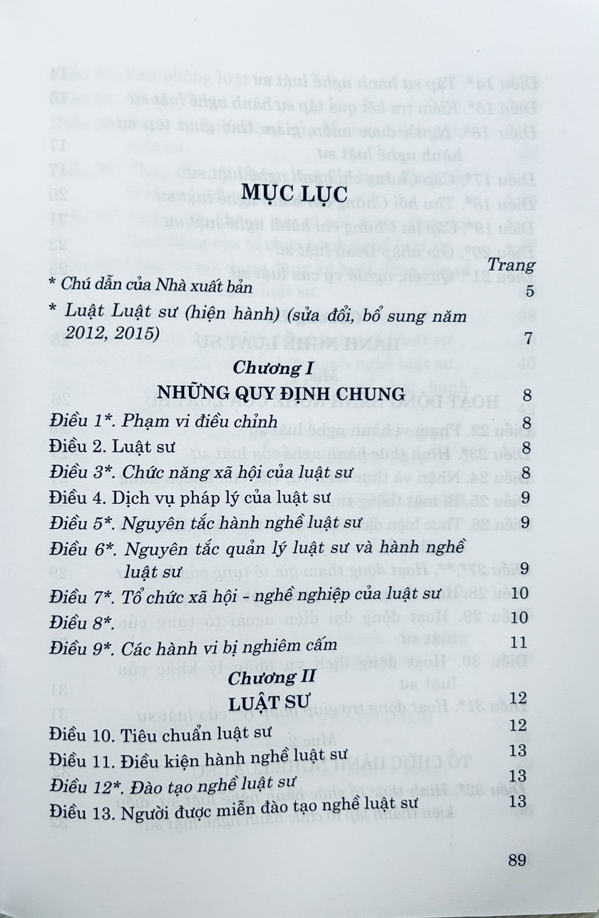 Mô tả Sách - Luật Luật Sư (Hiện Hành) (sửa đổi, bổ sung năm 2012, 2015) - 1