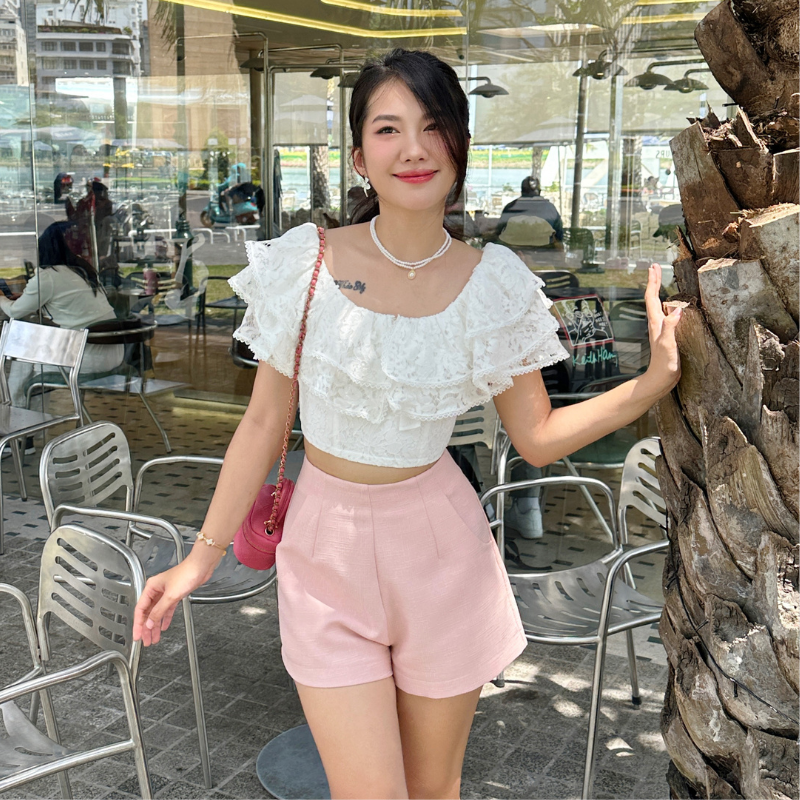 Mô tả Quần Short MARC FASHION Linen Túi Xéo Nhấn Li Trước - CBST015424 - 6