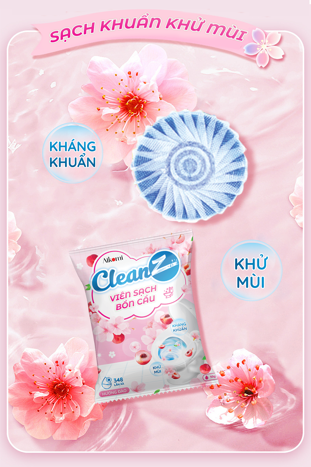Viên thả bồn cầu CleanZ viên sạch bồn cầu khử mùi chai tẩy bồn cầu thế ...