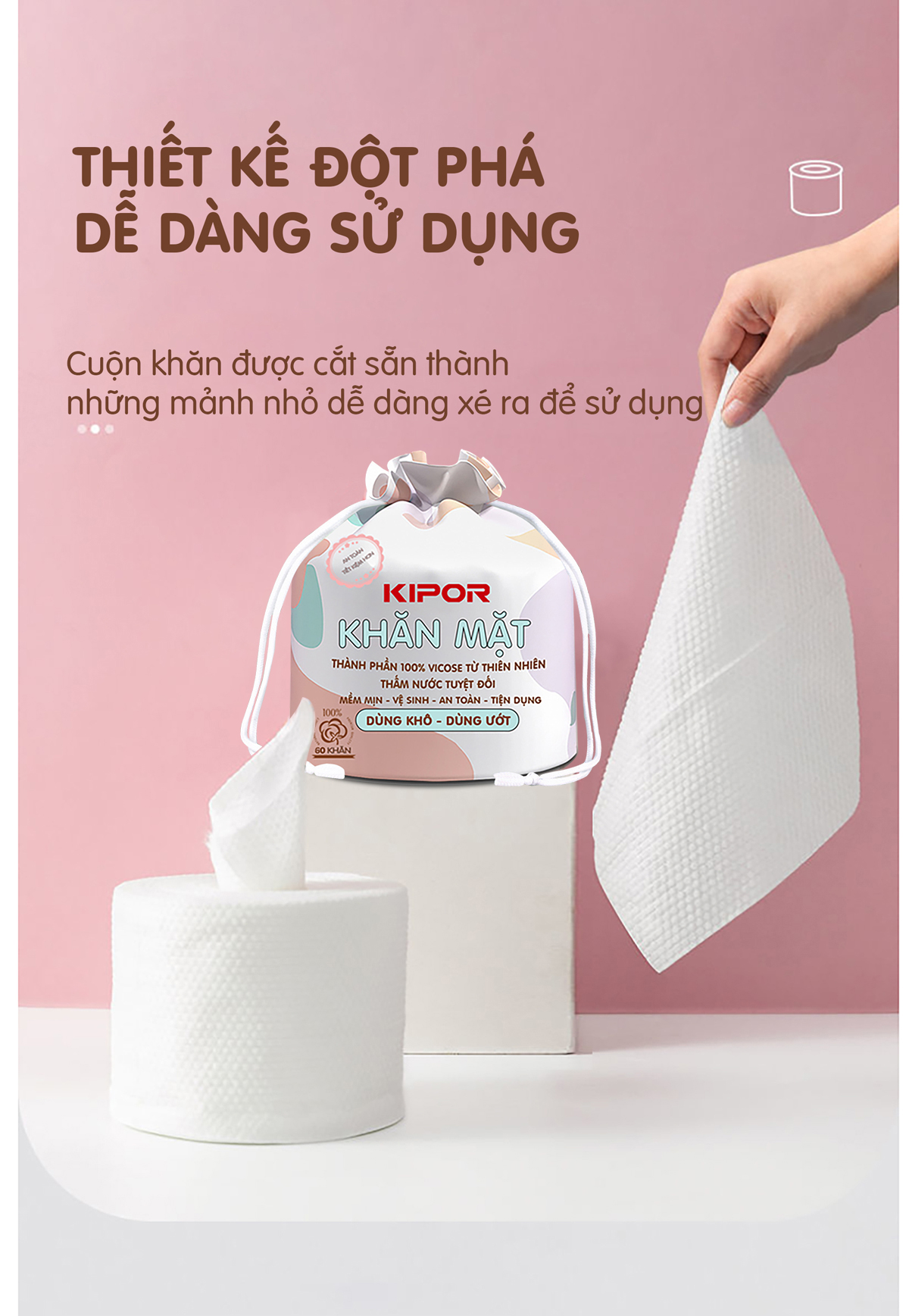 Khăn mặt khô Kipor 3