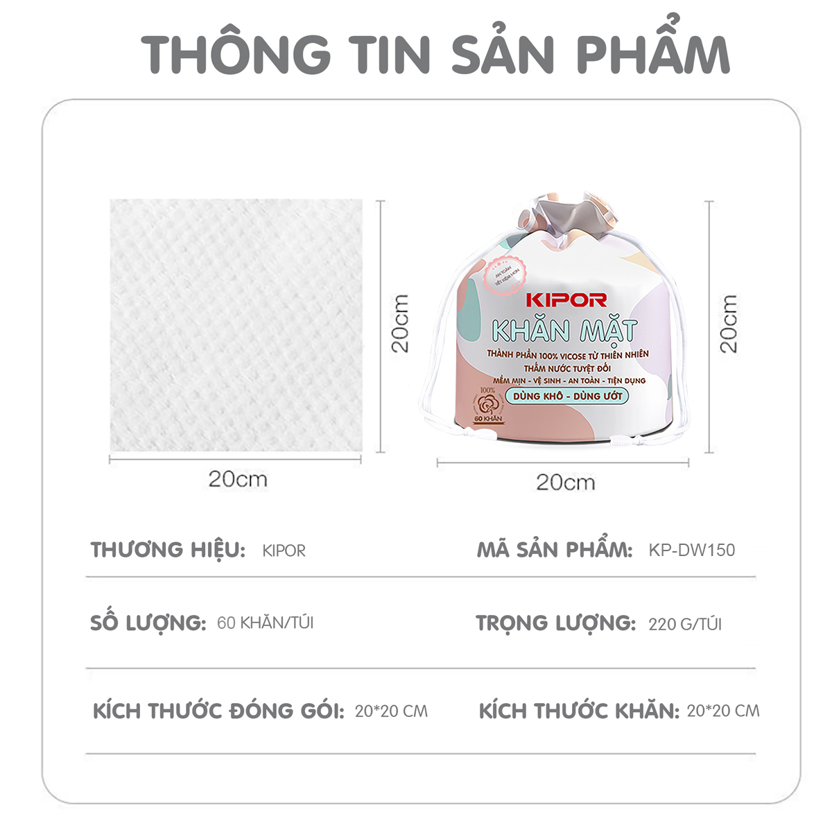 Khăn mặt khô Kipor 9