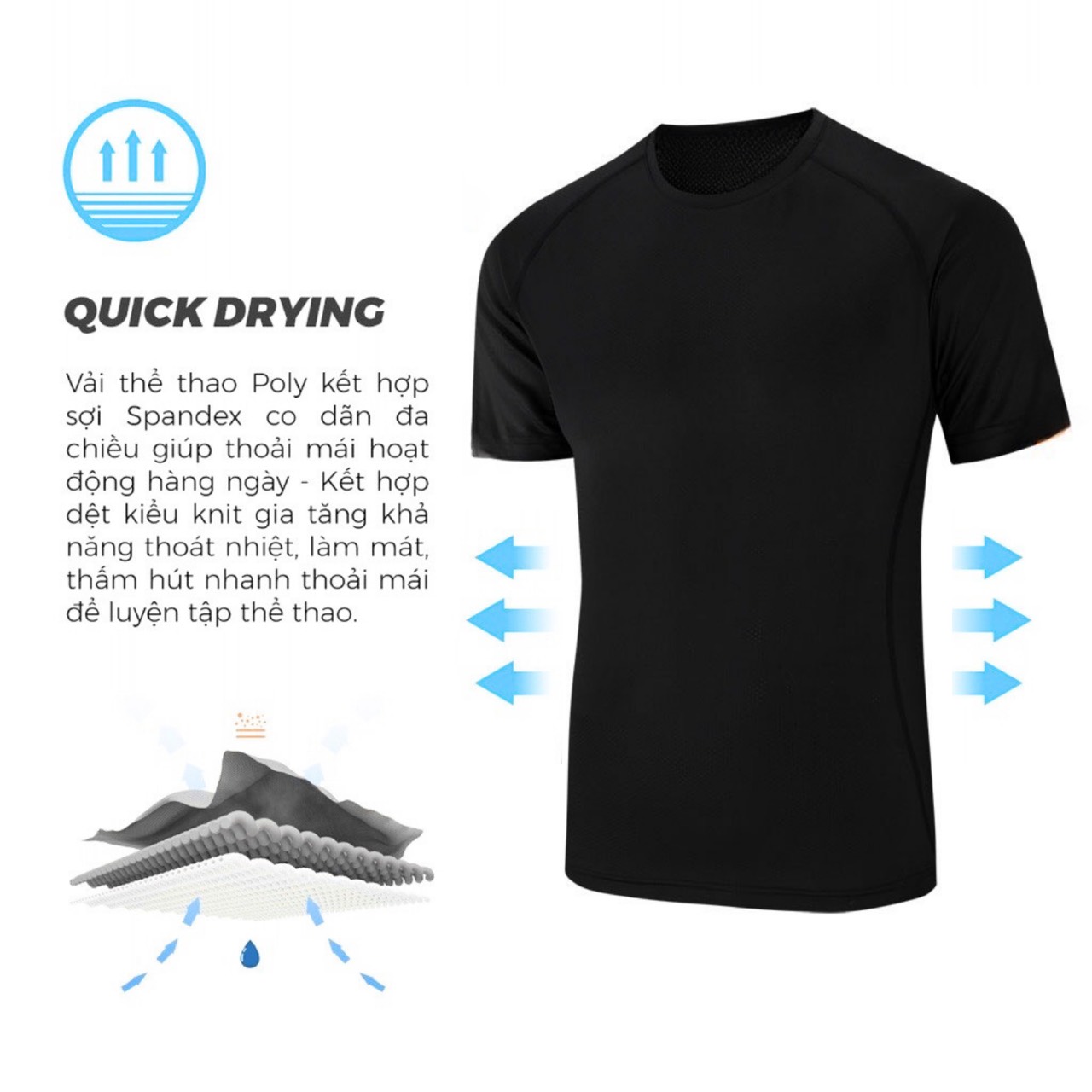 Mô tả Áo thun nam Gấu 194 vải thun lạnh co dãn 4 chiều, phong cách thể thao - gym - bóng đá, from slim fit - TNRL - 4
