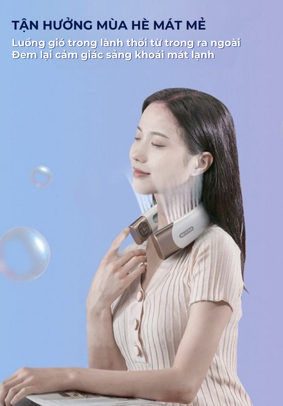 Mô tả Quạt Đeo Cổ Làm Mát HOKU 5 Cấp Độ Gió Làm Mát Nhanh Không Gây Tiếng Ồn, Thời Gian Sử Dụng Lên Tới 10H QDC02 - 3