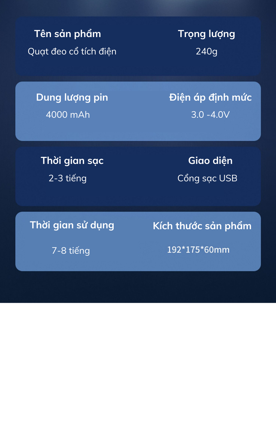 Mô tả Quạt Đeo Cổ Làm Mát HOKU 5 Cấp Độ Gió Làm Mát Nhanh Không Gây Tiếng Ồn, Thời Gian Sử Dụng Lên Tới 10H QDC02 - 5