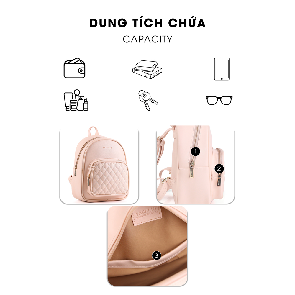 Mô tả Balo da nữ Celia cao cấp thương hiệu VACHINO-BG012 - 3