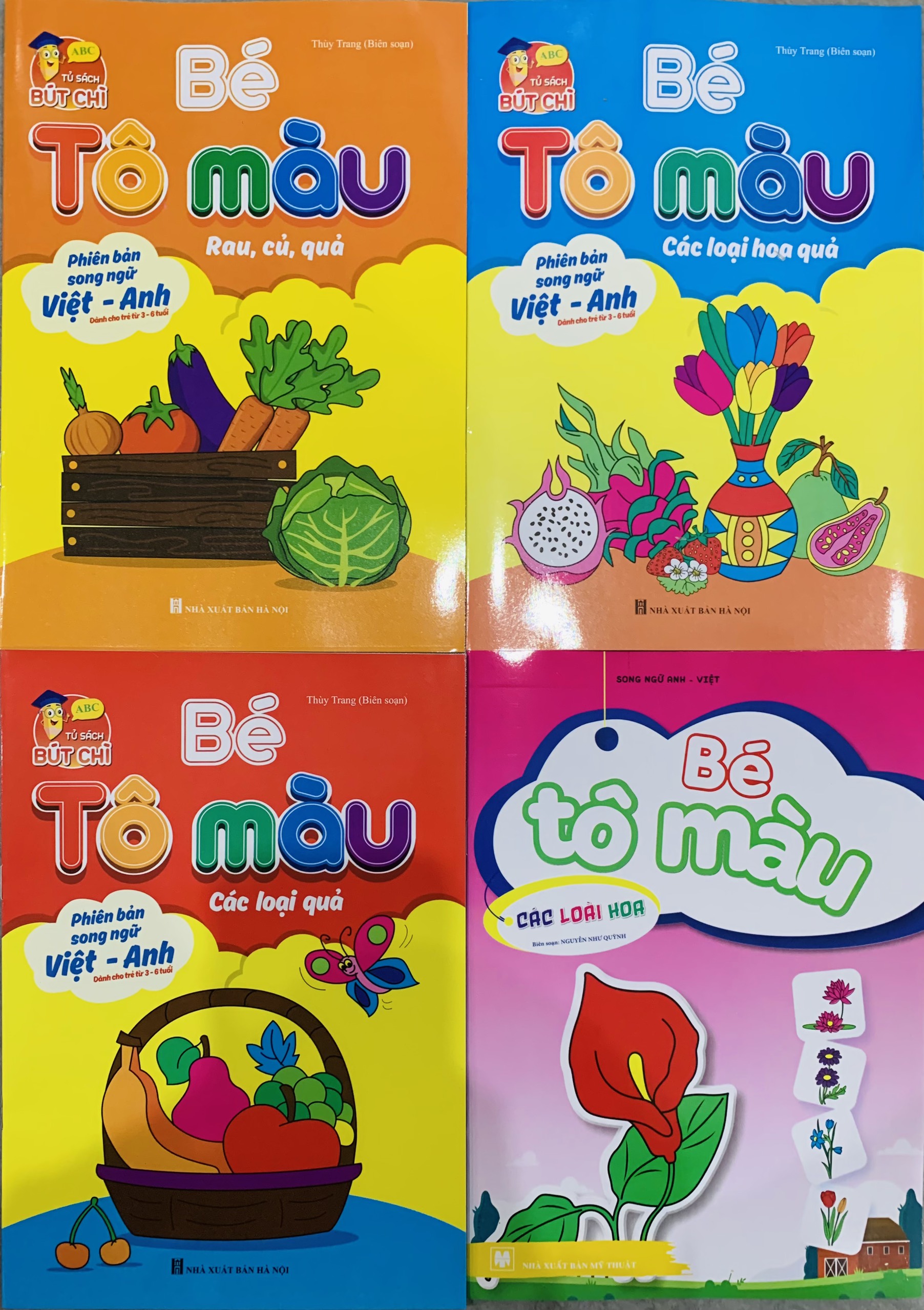 Mô tả Sách - Combo Bé tô màu Rau - củ - quả - hoa (4 quyển) + bán kèm sáp màu - 1
