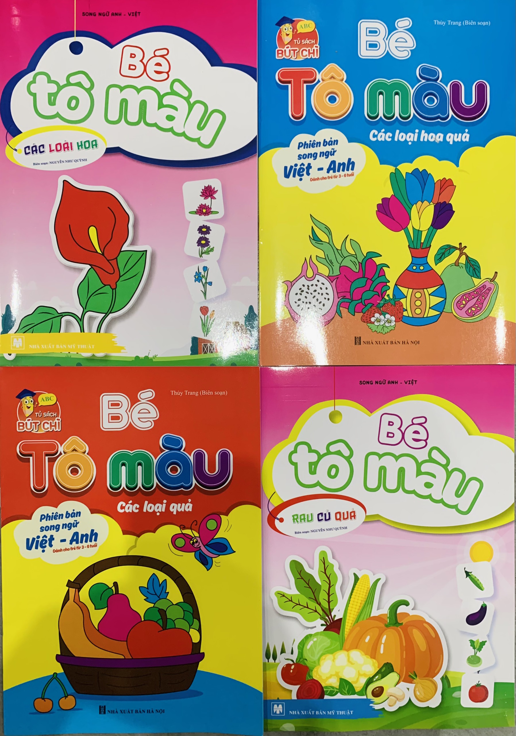 Mô tả Sách - Combo Bé tô màu Rau - củ - quả - hoa (4 quyển) + bán kèm sáp màu - 2