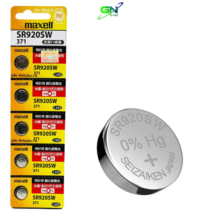 Vỉ 5 viên pin đồng hồ Maxell SR920SW / 371/ SR920 / 371RW / 370 / AG6 ...