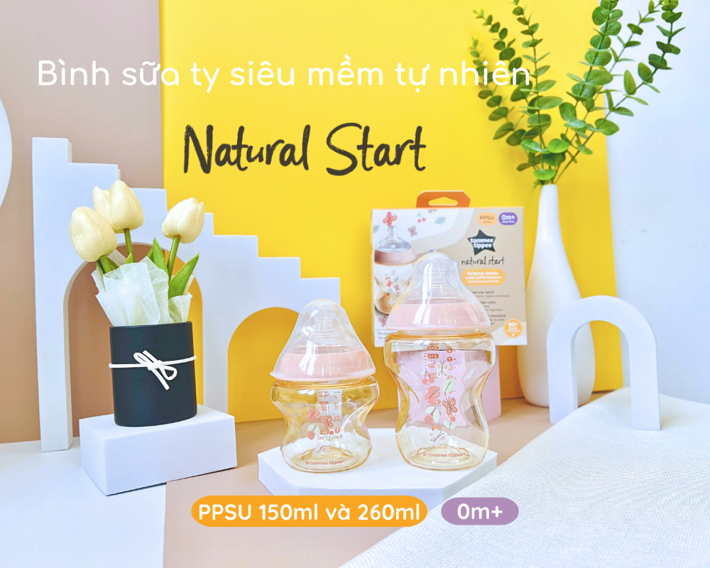 Mô tả Bình Sữa PPSU Ty Siêu Mềm Tự Nhiên Tommee Tippee Natural Start, Hồng (Bộ 1 Bình 260ml và 1 Bình 150ml) - 2