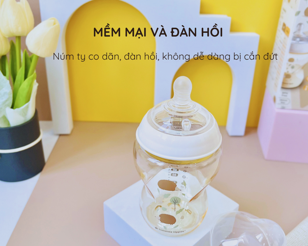 Mô tả Bình Sữa PPSU Ty Siêu Mềm Tự Nhiên Tommee Tippee Natural Start 260ml, Núm Ty Của Bình 3-6 Tháng, Họa Tiết - 3