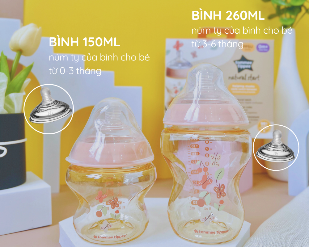 Mô tả Bình Sữa PPSU Ty Siêu Mềm Tự Nhiên Tommee Tippee Natural Start, Hồng (Bộ 1 Bình 260ml và 1 Bình 150ml) - 6