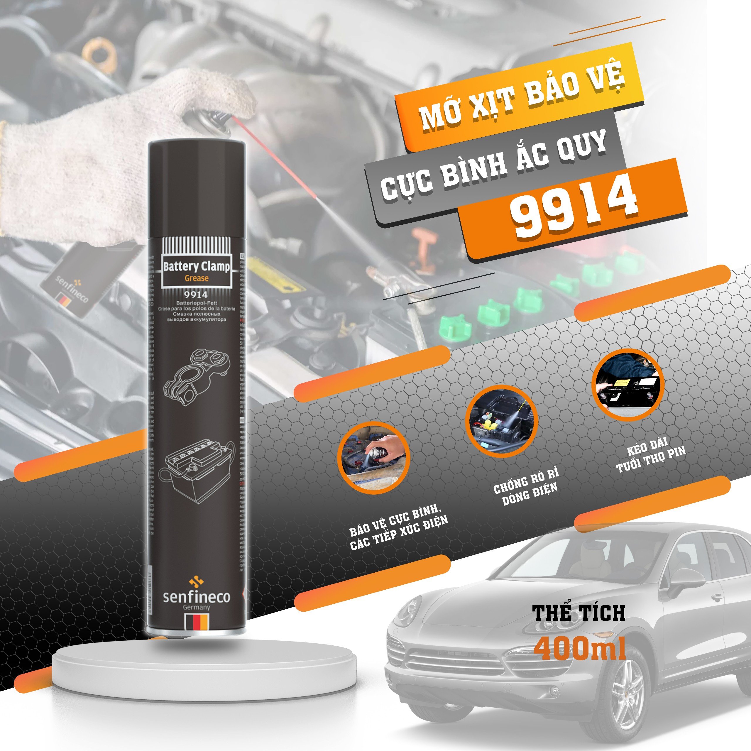 Senfineco 9914: Mỡ tổng hợp toàn phần chuyên dụng xịt chống oxy hóa cực ...