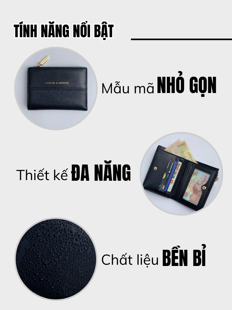 Ví Ngắn Nữ Mini Cầm Tay TAILIAN TL09 nội thất 2