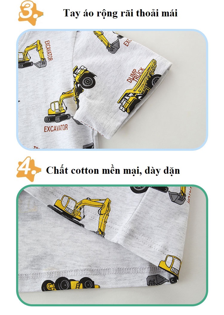 Các màu sắc áo cộc tay bé trai SKIDS