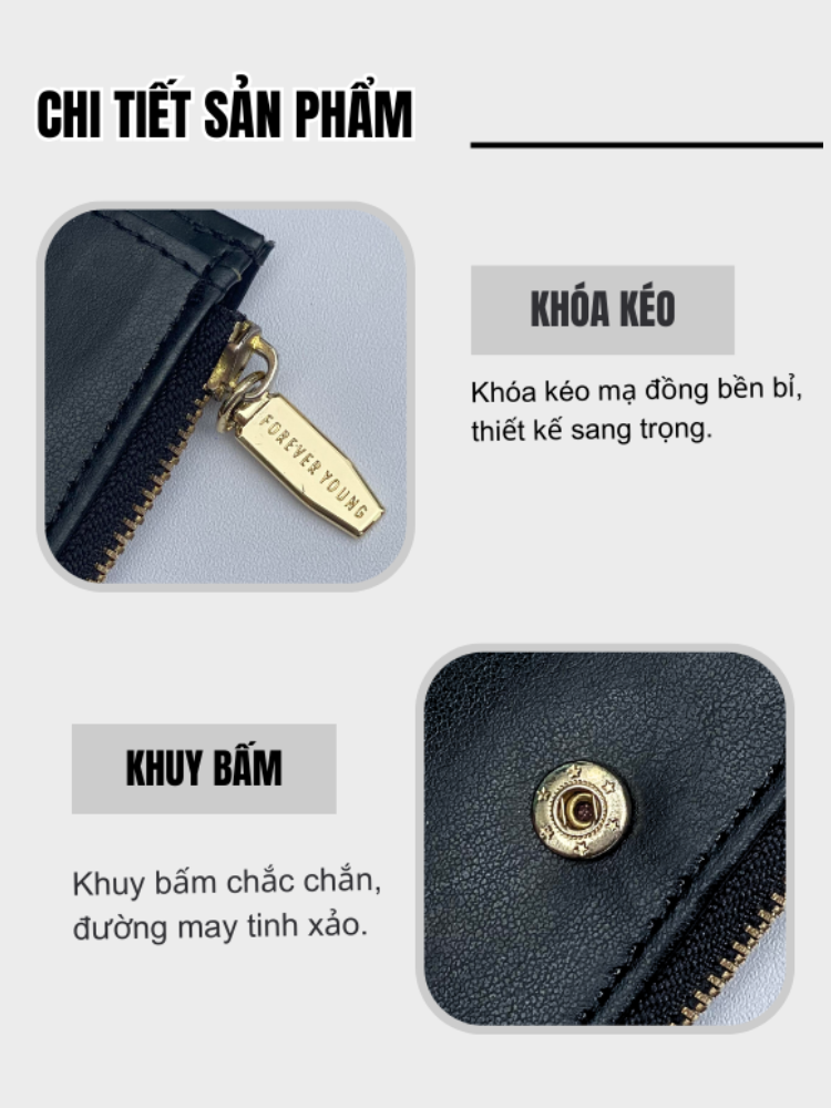 Mô tả Ví Nữ Mini Cầm Tay PERFECT FOR YOU Đựng Tiền Nhiều Ngăn Vân Ra Rắn Cao Cấp Cực Đẹp Giá Rẻ PFY26 - 7