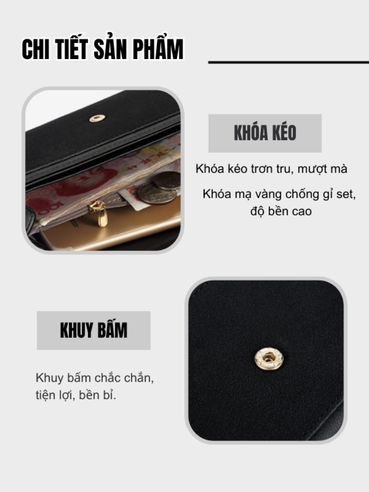 Mô tả Ví Dài Cầm Tay Nữ Chính Hãng TAILIAN Đựng Tiền Nhiều Ngăn Da Cao Cấp Cực Đẹp TL07- Tukado - 7