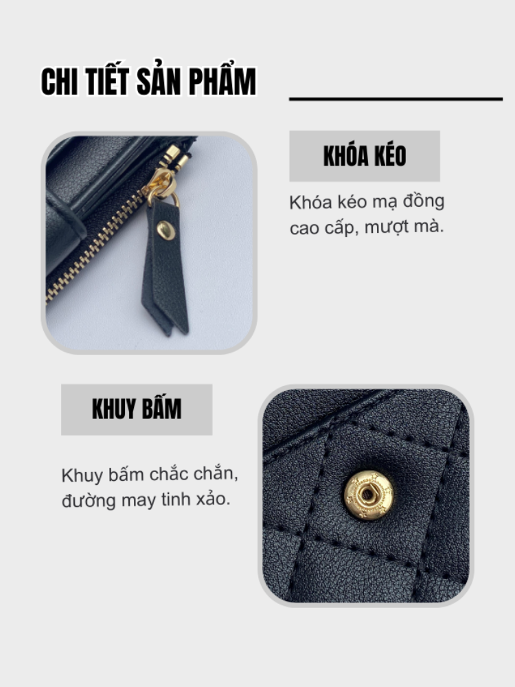 Mô tả Ví Ngắn Nữ Cầm Tay Chính Hãng TAILIAN Đựng Tiền Đựng Thẻ Da Cao Cấp Cực Đẹp Giá Rẻ TL12 - Tukado - 7