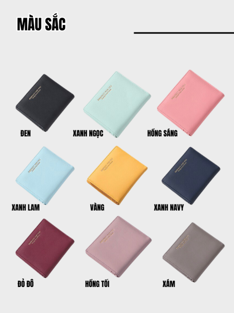 Mô tả Ví Nữ Mini Cầm Tay PERFECT FOR YOU Đựng Tiền Nhỏ Gọn Dáng Vuông Da Cao Cấp Cực Đẹp PFY01 - Tukado - 4