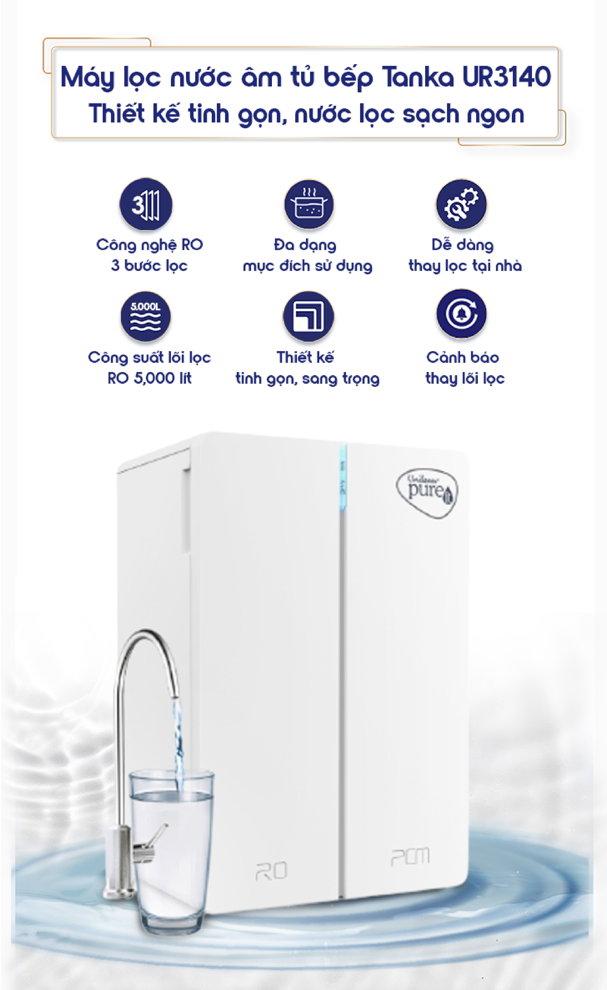 Mô tả Máy lọc nước Pureit Tanka Âm tủ bếp UR3140 [BH 12 THÁNG] - 1