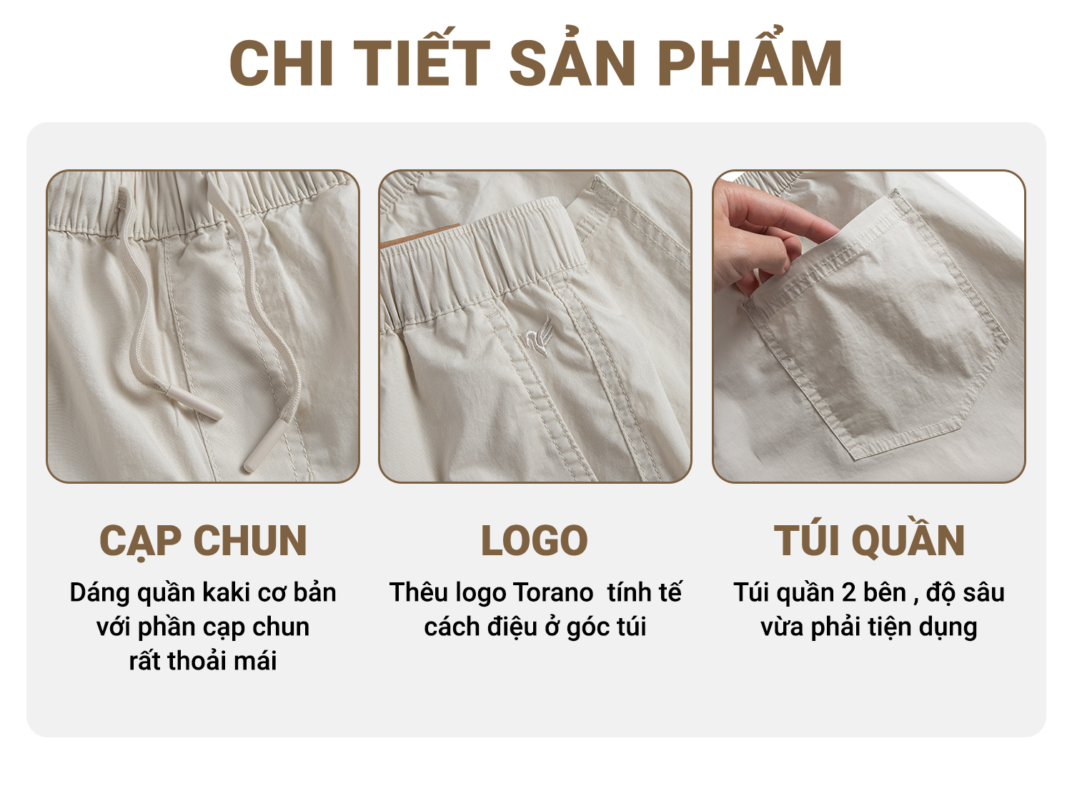 Quần short kaki nam TORANO màu hồng phớt