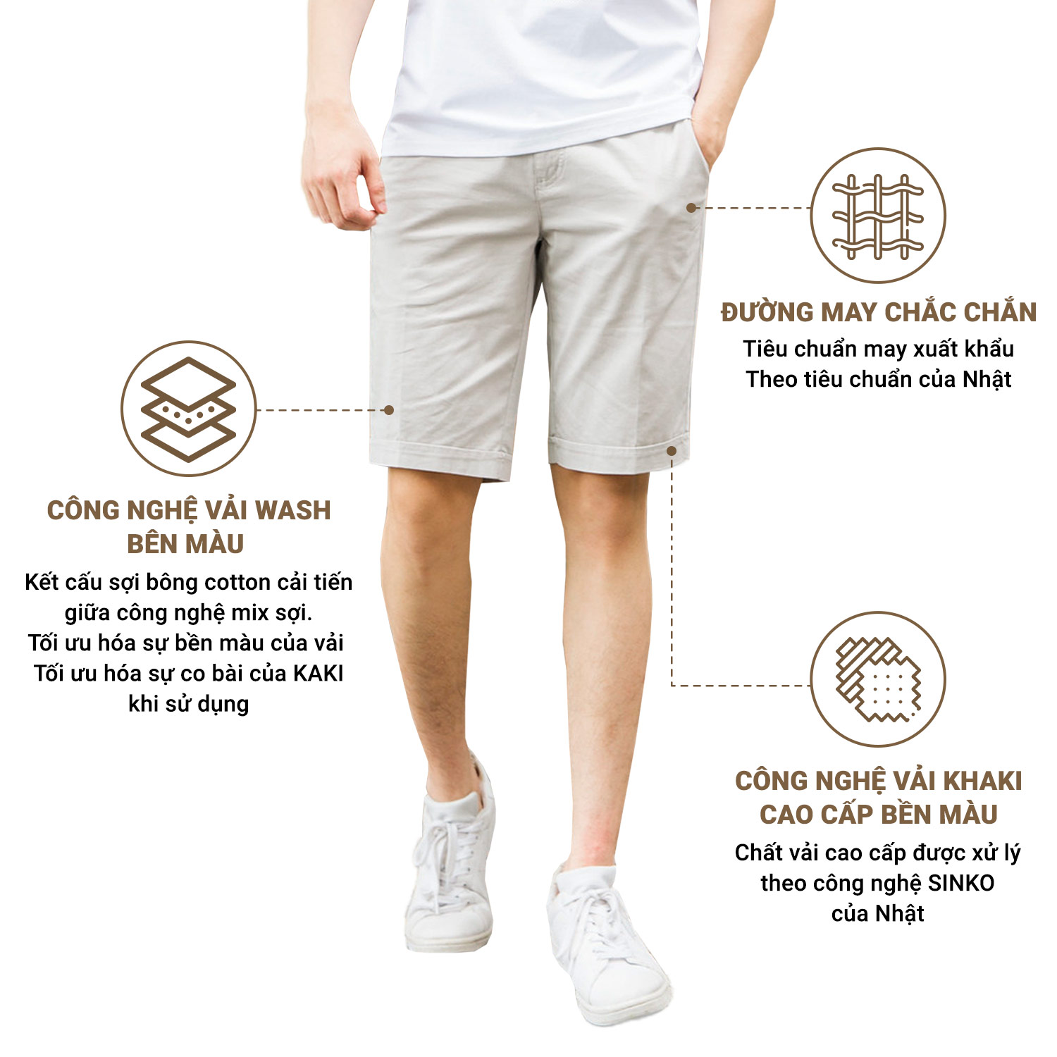 Quần short kaki nam TORANO màu đen