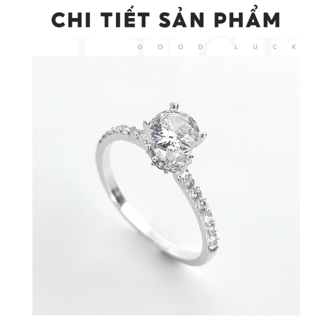 Mô tả Nhẫn bạc nữ CDE Stone Encrusted Crown Silver Ring CDE8160SV - Nhẫn bạc Lamy - 2