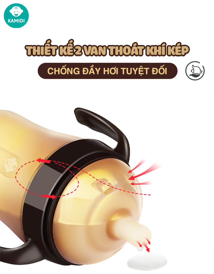 Mô tả Bình Sữa Kamidi Chất Liệu Silicon An Toàn Cho Bé Sơ Sinh Chống Sặc Và Đầy Hơi Hiệu Quả Bé Ti Được Mọi Tư Thế - 8