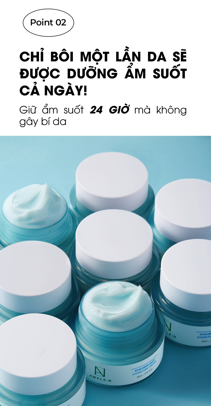 Mô tả Kem Dưỡng Cấp Ẩm Cho Da AMPLE:N Hyaluron Shot Hydration Cream 60ML - 8