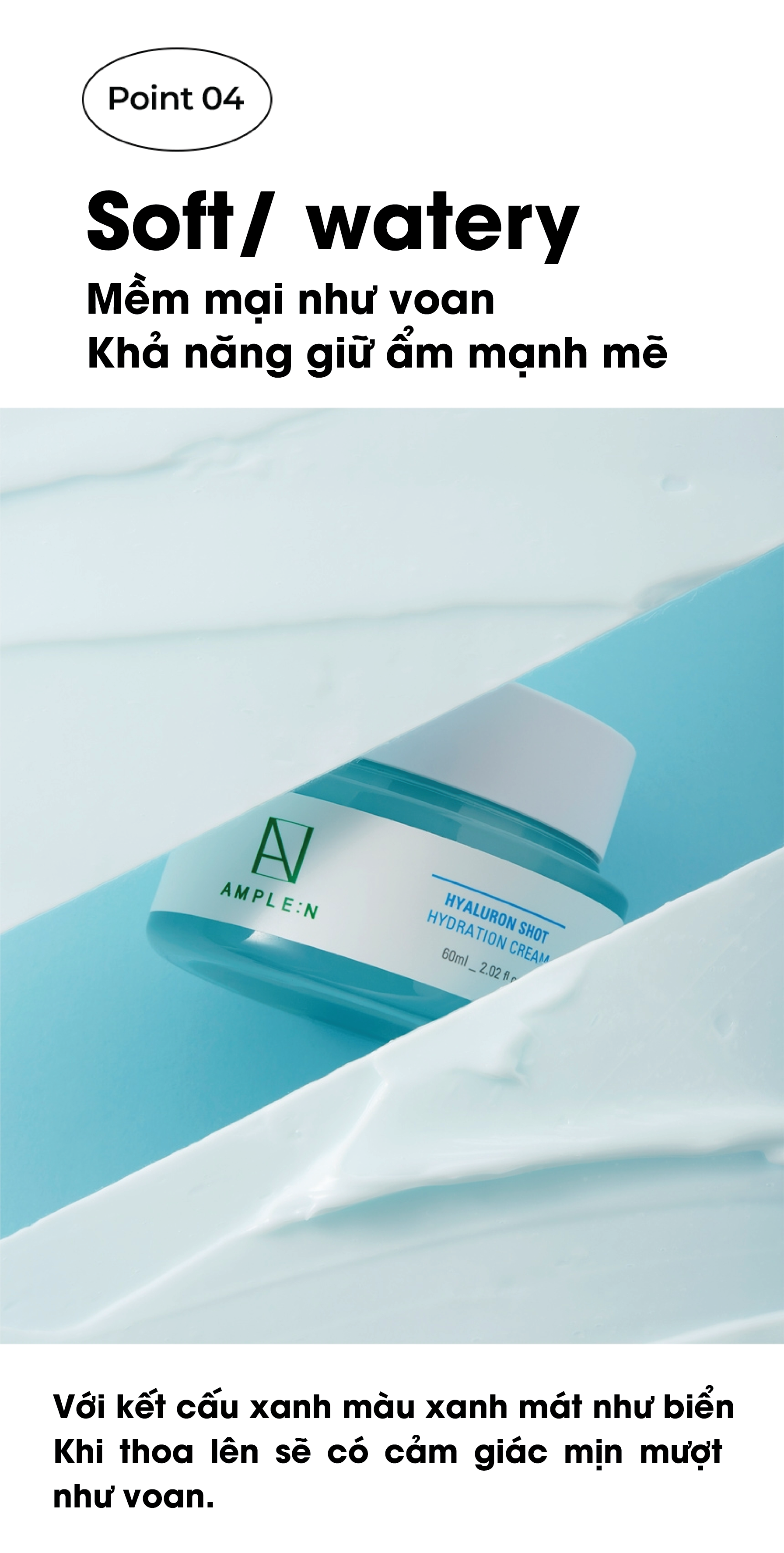 Mô tả Kem Dưỡng Cấp Ẩm Cho Da AMPLE:N Hyaluron Shot Hydration Cream 60ML - 10