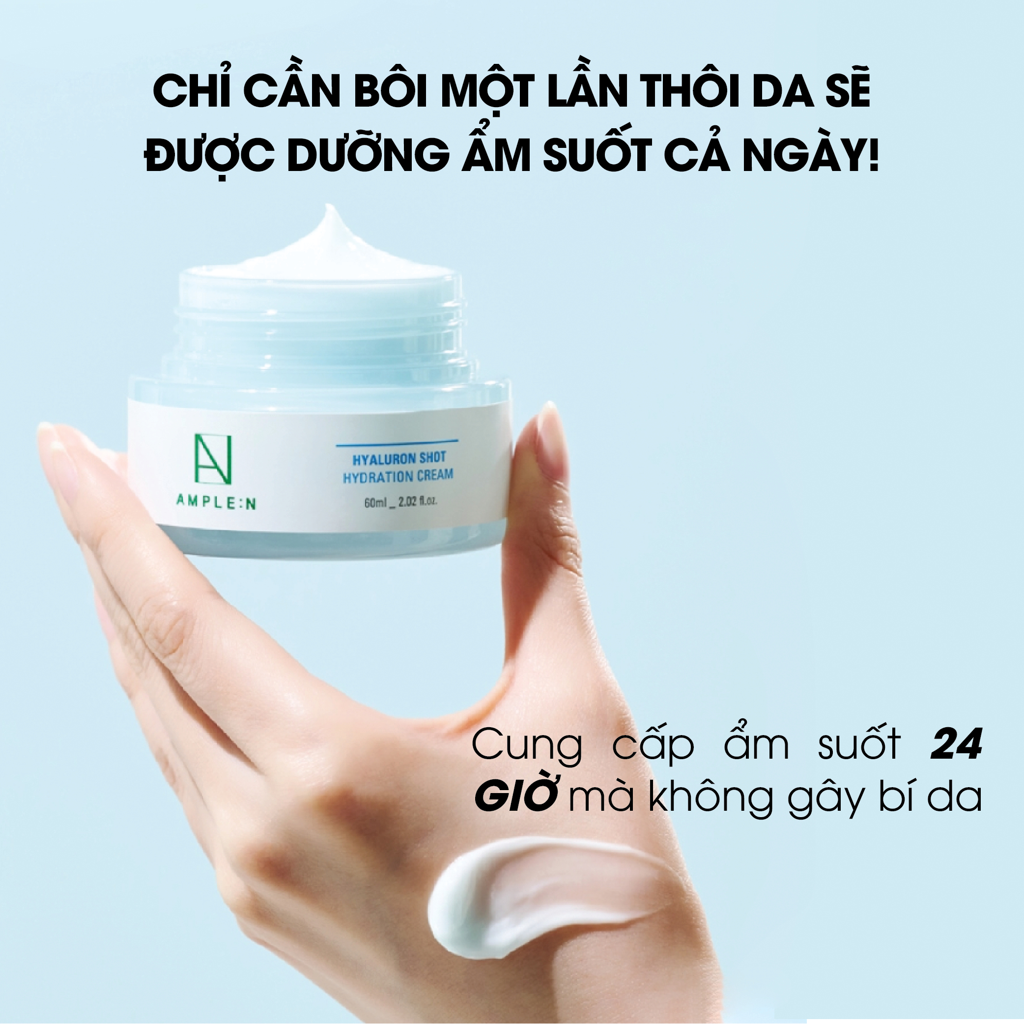 Mô tả Kem Dưỡng Cấp Ẩm Cho Da AMPLE:N Hyaluron Shot Hydration Cream 60ML - 11