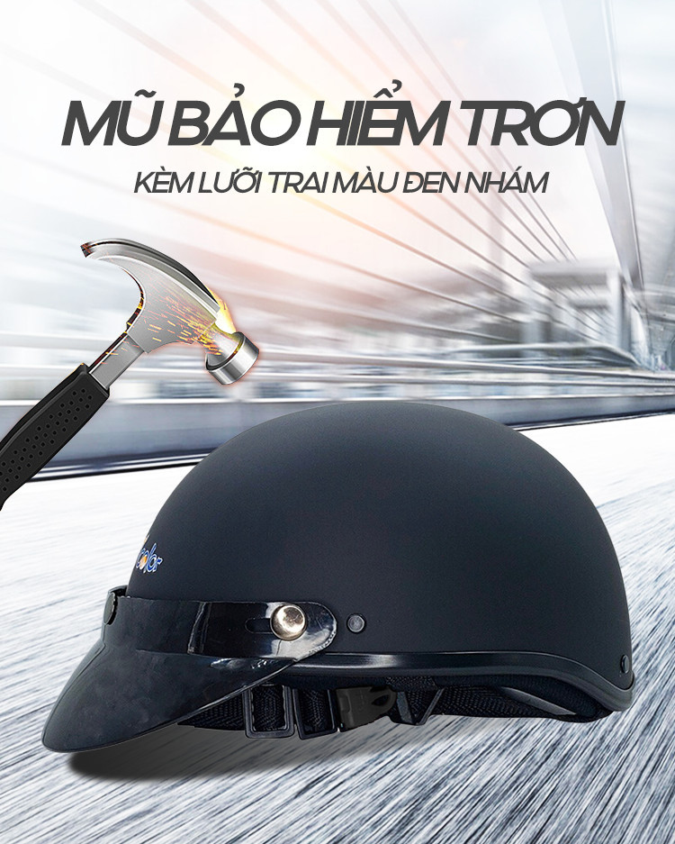 Mô tả Mũ Bảo Hiểm Nhiều Màu Loại Nửa Đầu Kèm Lười Trai B'COLOR - 1
