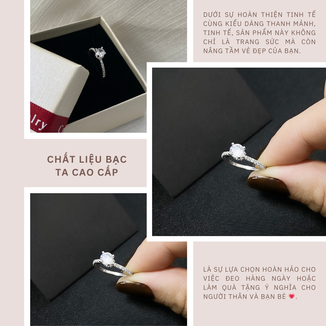 Mô tả Nhẫn bạc nữ CDE Stone Encrusted Crown Silver Ring CDE8160SV - Nhẫn bạc Lamy - 4