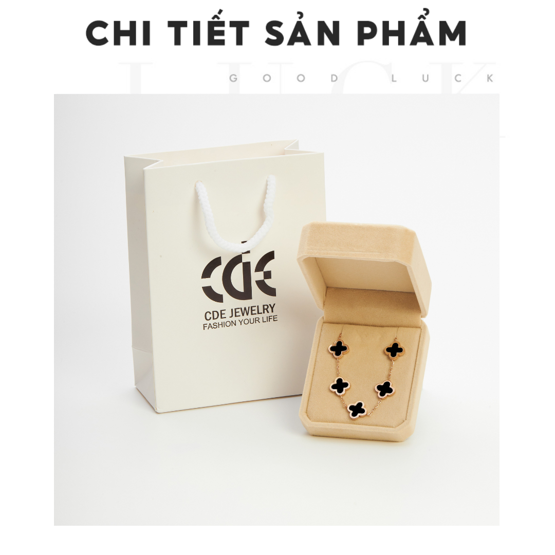 Mô tả Vòng tay nữ CDE Five Four Leaf Clovers Bracelet Silver CDE2026RG.BL - 2