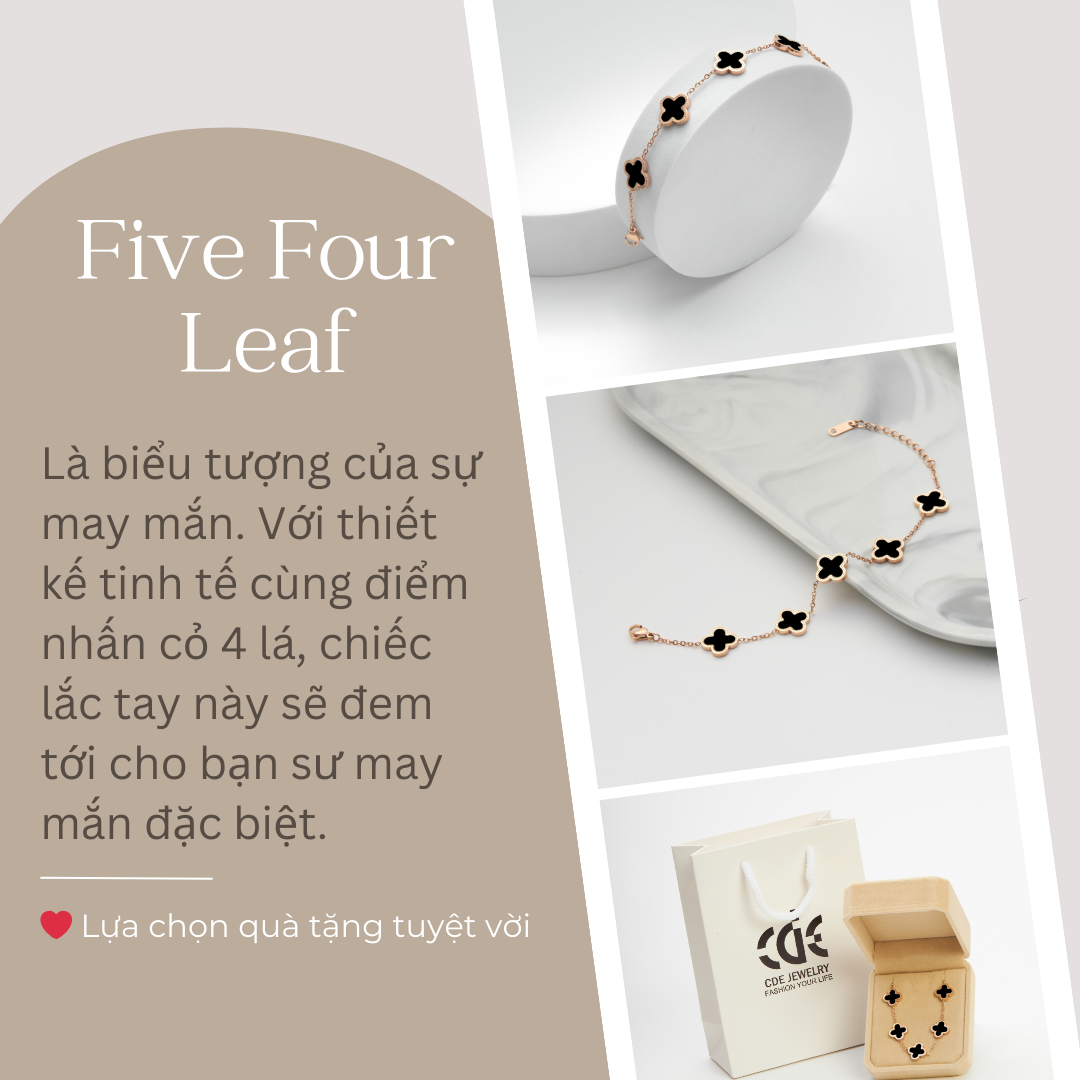 Mô tả Vòng tay nữ CDE Five Four Leaf Clovers Bracelet Silver CDE2026RG.BL - 3