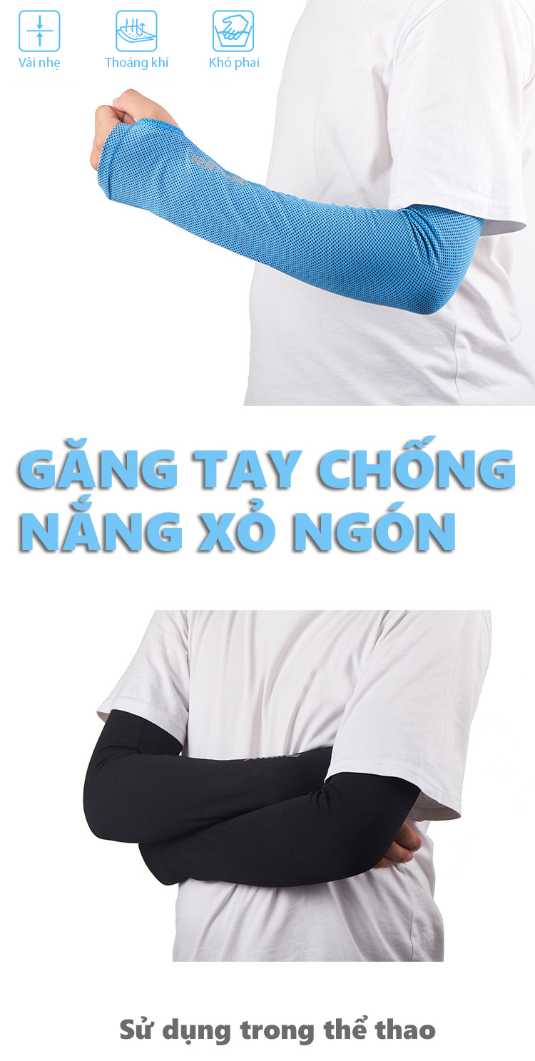 Mô tả Găng Tay Chống Nắng Cánh Tay Chất Liệu Vải Chất Liệu Chống UV Thoáng Mát Cleacco Rimix - 1