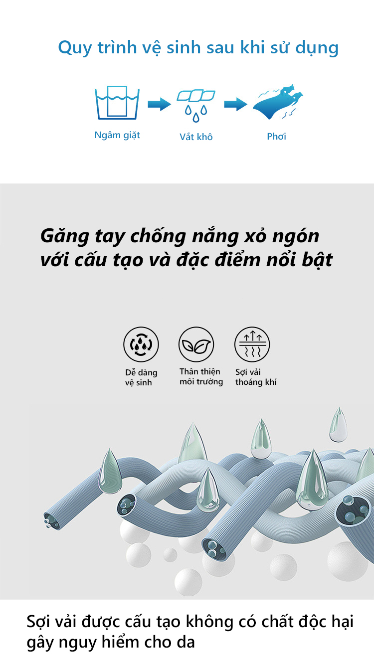 Mô tả Găng Tay Chống Nắng Cánh Tay Chất Liệu Vải Chất Liệu Chống UV Thoáng Mát Cleacco Rimix - 3